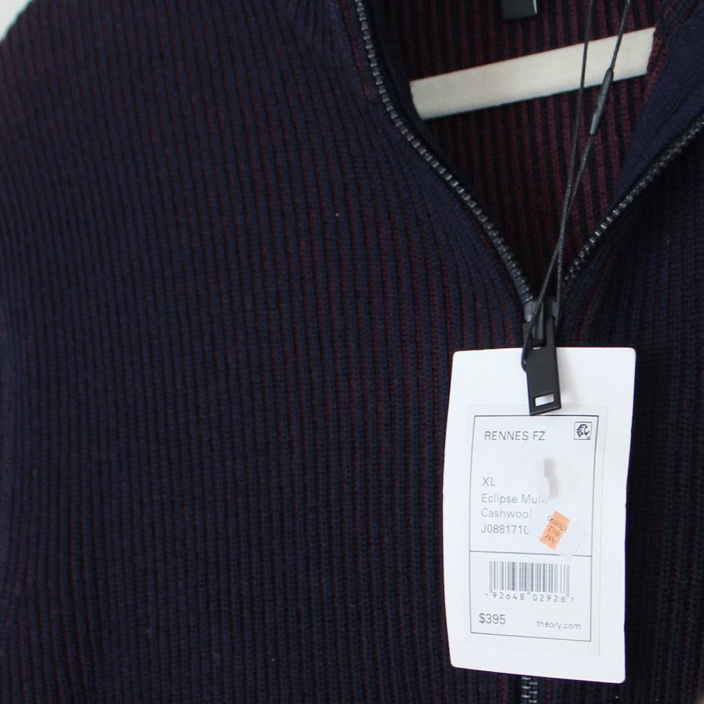 NWT Theory Mock Neck Zip Sweater in Merino Wool - Picture 5 of 10